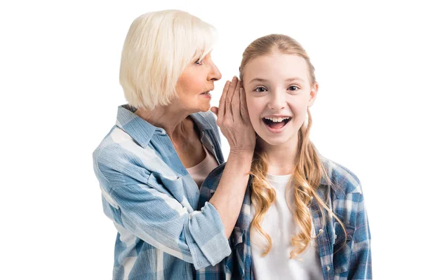 Portrait of grandmother and granddaughter — Stock Photo