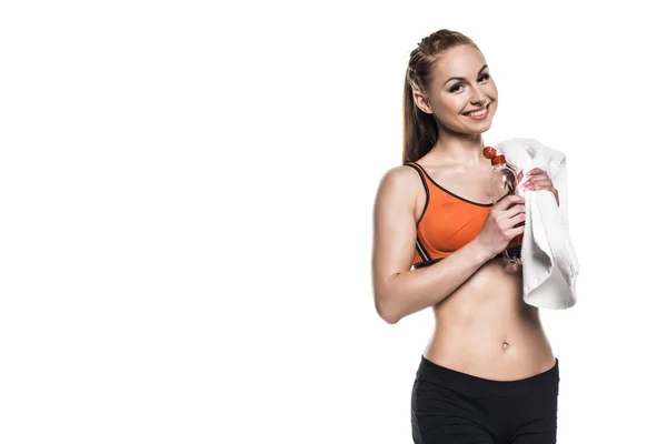 Deportista celebración deporte botella - foto de stock