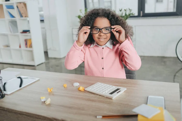 Little african american businesswoman — Stock Photo