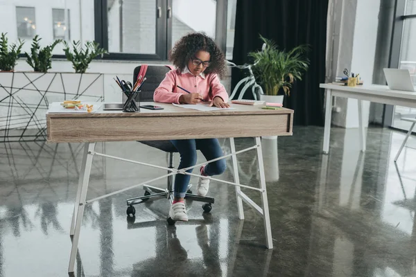 Little african american businesswoman — Stock Photo