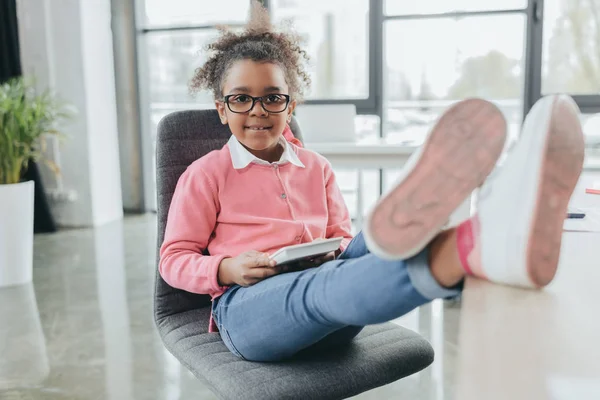 Little african american businesswoman — Stock Photo