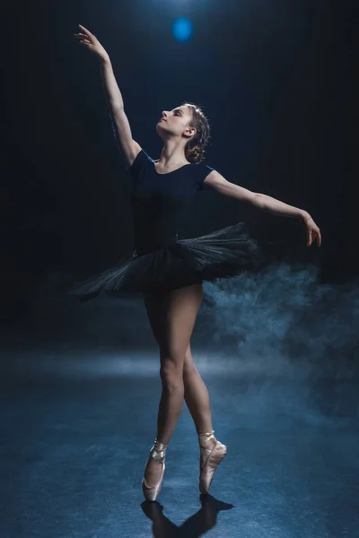 Ballerina in black tutu — Stock Photo