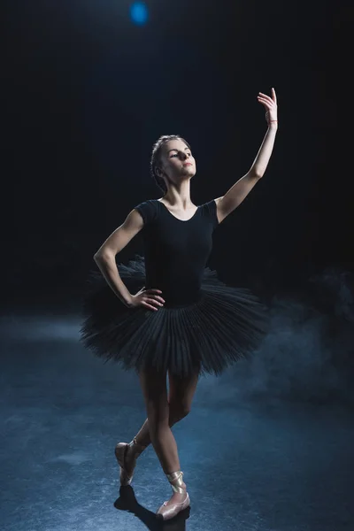 Ballet dancer in black tutu — Stock Photo