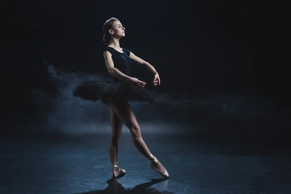 Ballerina in black tutu — Stock Photo