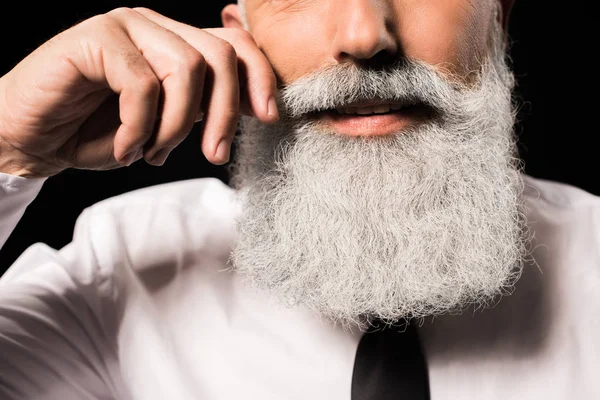 Hombre retorciendo bigote - foto de stock