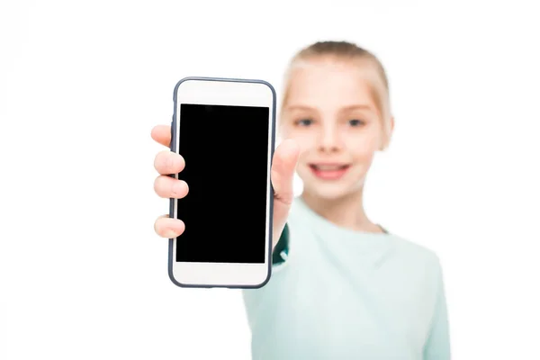 Child holding smartphone — Stock Photo