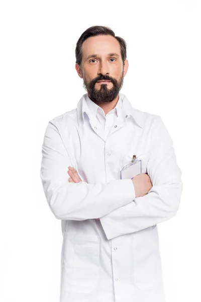 Confident middle aged doctor — Stock Photo