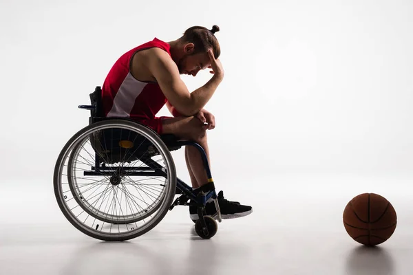Pensive disabled sportsman — Stock Photo