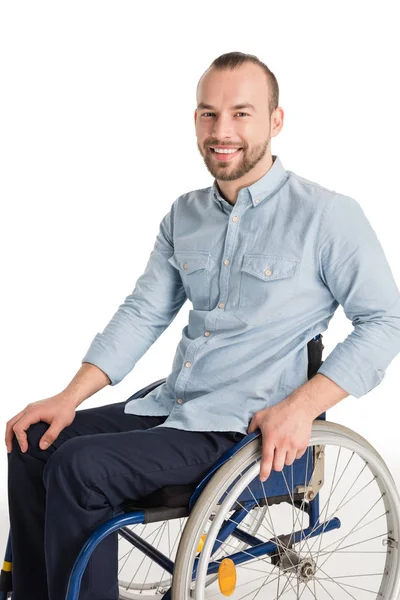 Homme en fauteuil roulant — Photo de stock