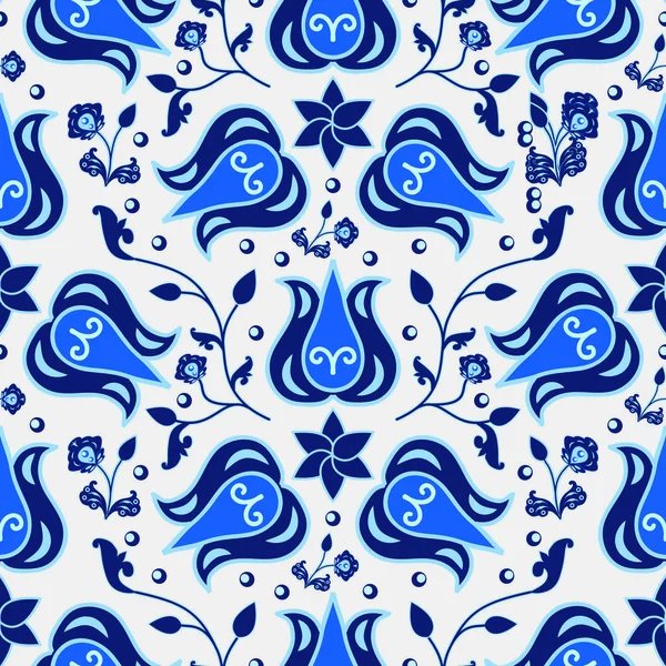 Seamless pattern in traditional Russian Gzhel style