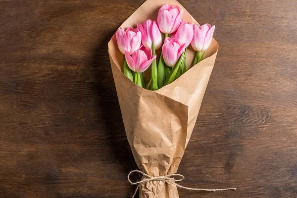 Pink tulips bouquet — Stock Photo