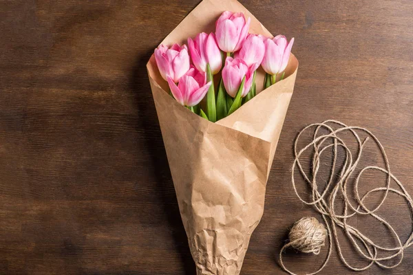 Pink tulips bouquet — Stock Photo