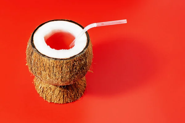 Coconut collage in the form of a drink mug — 스톡 사진