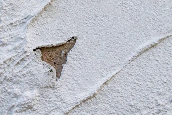 Fragment Świeżego Tynku Ścianie Domu — Zdjęcie stockowe