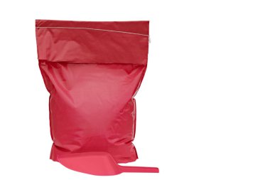 Malları taşımak için mühürlü paket çantası ve dolgu için kepçe