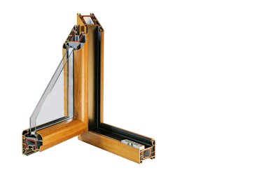 Beyaz arkaplanda plastik kaplamalı pencerenin küçük düzeni