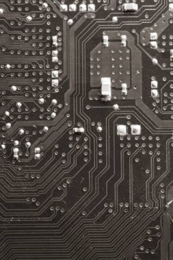 Mikro elektronik devre kartının bir parçası.