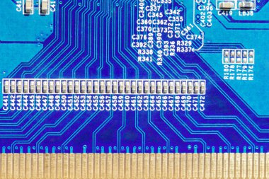 Mikro elektronik devre kartının bir parçası.