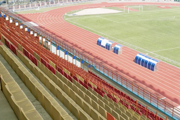 Vue Des Sièges Des Gradins Dans Stade Vide — Photo