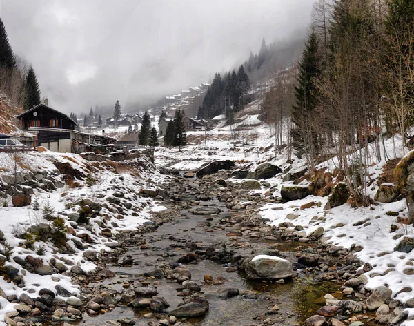 Zimní krajina v Alpách — Stock fotografie