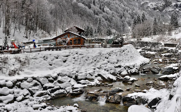 Paisagem de inverno nos alpes — Fotografia de Stock