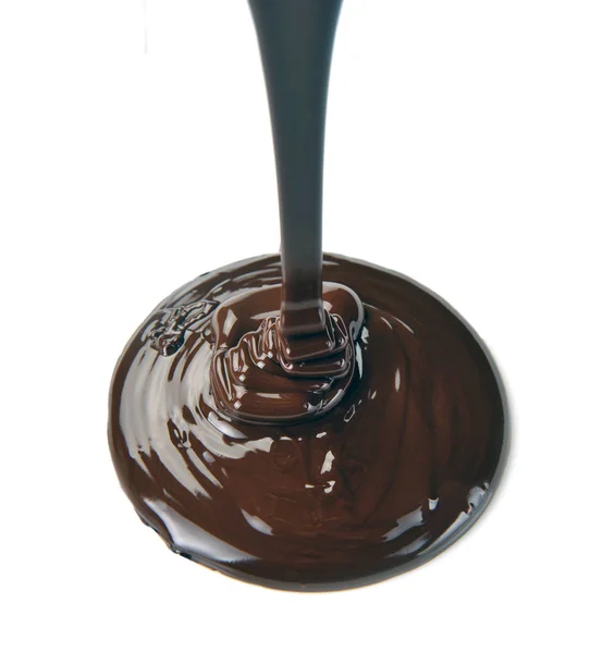 Viel Schokolade, die von oben fällt — Stockfoto