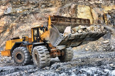 Tekerlekli yükleyici makine boşaltma kayalar