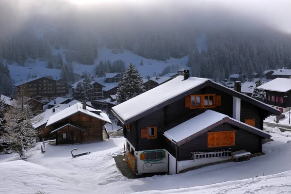 Kırsal kış dağ manzarası