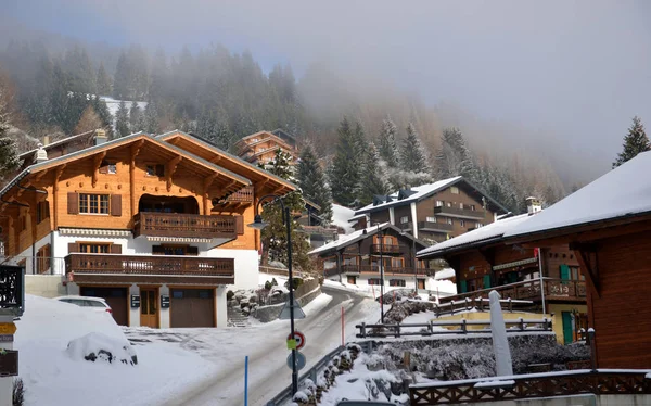 Kırsal kış dağ manzarası