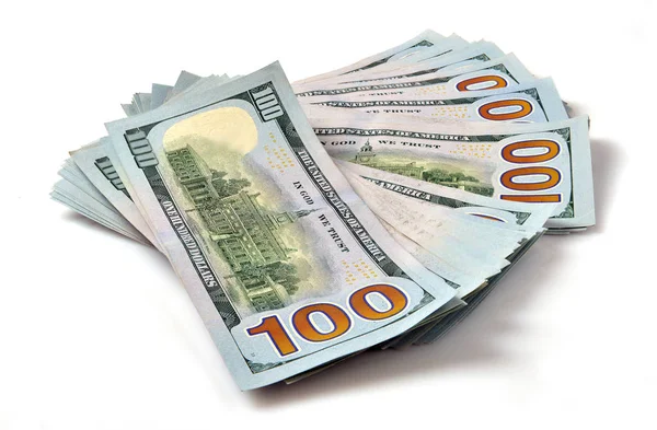 Stack of hundred dollar bills — Stock Photo, Image