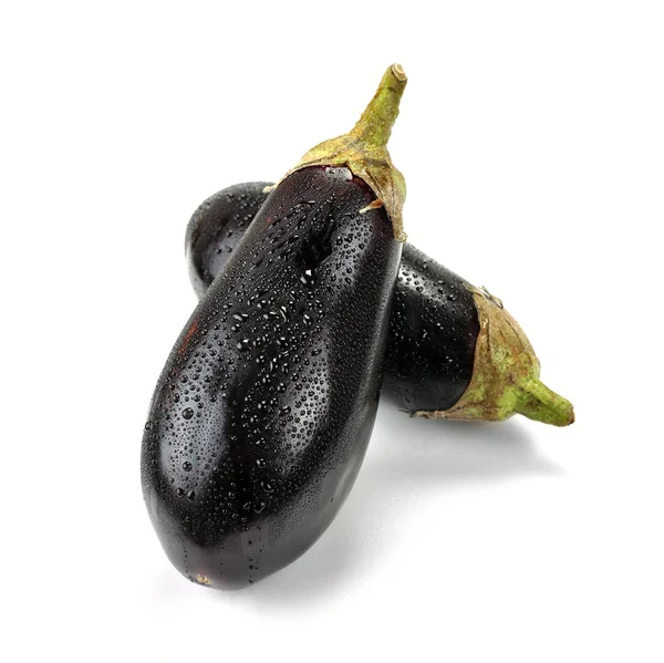 Aubergines with drops of water — Stock Photo, Image