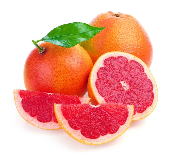 Grapefruits. eine rosa Grapefruit und die Hälfte — Stockfoto