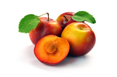 şeftali ve yaprakları