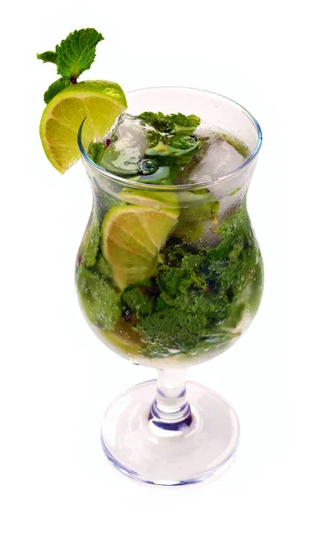 Mojito cocktail with lime — Stock Photo, Image