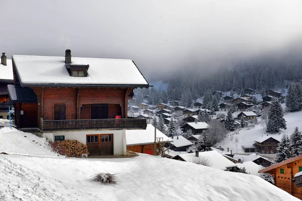 Paysage alpin hivernal à la campagne — Photo