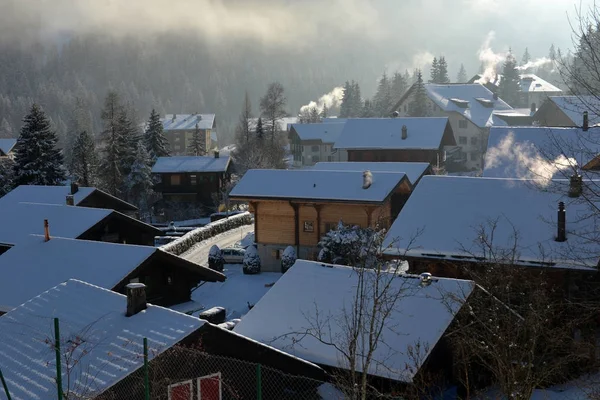 시골에서 겨울 고산 풍경 — 스톡 사진