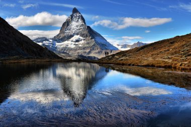 Riffelsee Gölü Zermatt Canton, Vala içinde MT Matterhorn yansıyan
