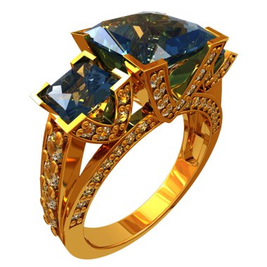 altın yüzük beyaz izole