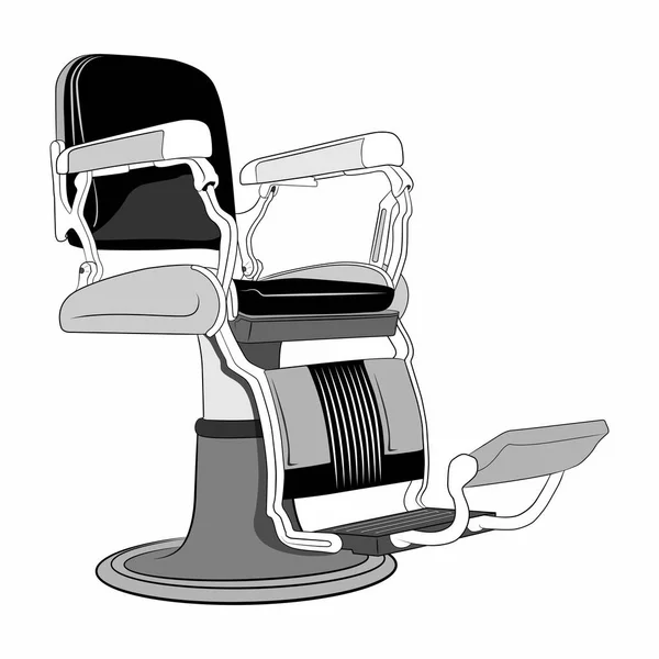 รูปภาพของเก้าอี้ตัดผมหนังในสไตล์เก่า . — ภาพเวกเตอร์สต็อก