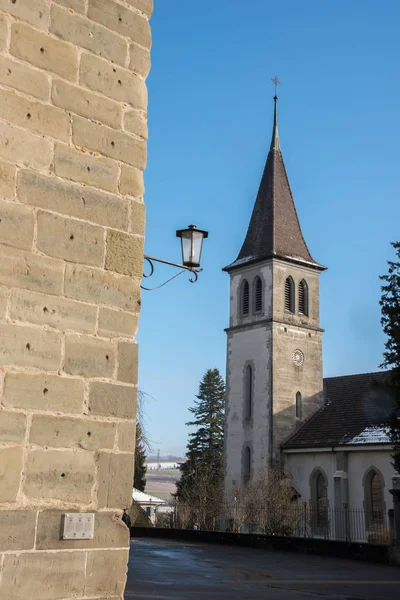 Murten Ciudad Invierno Suiza Europa — Foto de Stock