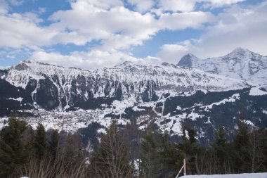 Murren şehir kış, İsviçre, Avrupa'nın