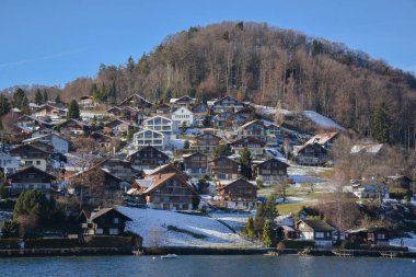 Thun şehir kış, İsviçre, Avrupa'nın