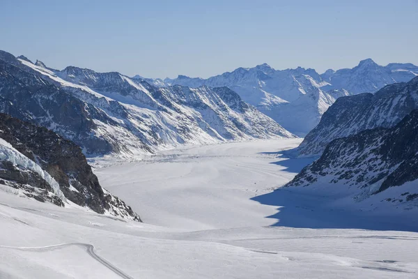 Jungfraujoch 山在冬天 — 图库照片