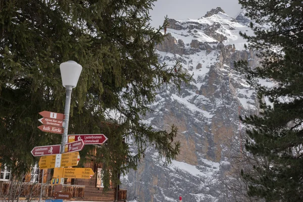 Murren Ciudad Invierno Suiza Europa — Foto de Stock