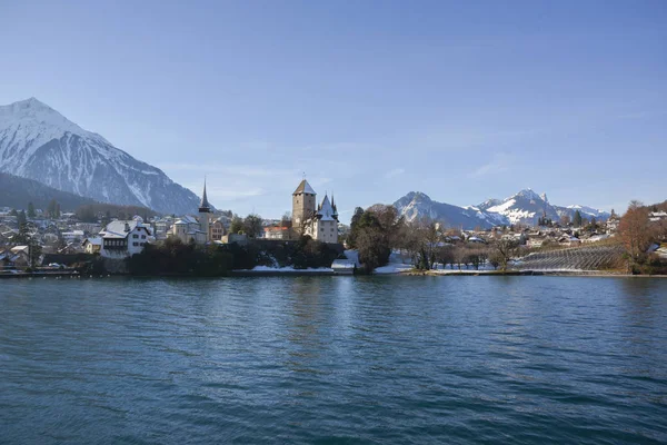 Thun Stadt Winter Schweiz Europa — Stockfoto