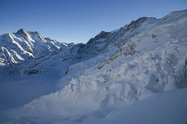 Jungfraujoch Hory Zimě Švýcarsko Evropa — Stock fotografie