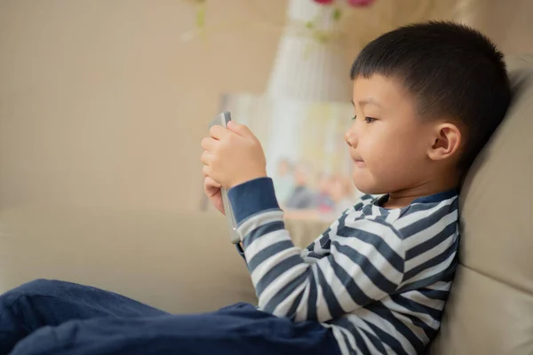 Enfant Asiatique Garçon Maison Pendant Verrouillage Covid Rmo Ordre Mouvement Images De Stock Libres De Droits