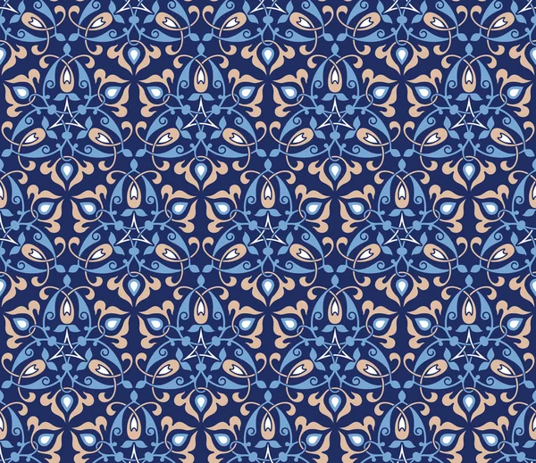 Décor arabe traditionnel sur fond bleu — Image vectorielle