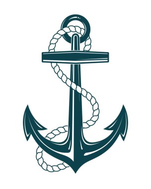 Nautical Anchor with rope clipart
