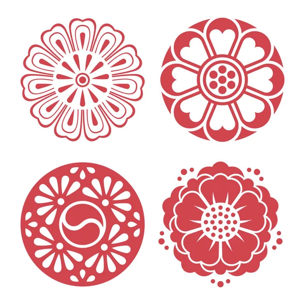 韓国の伝統的なデザインの要素 — ストックベクタ